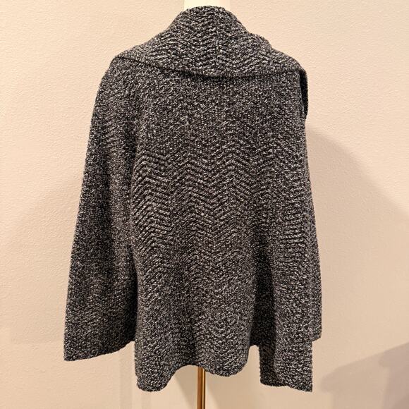 JM Collection Gray Marled Knit Cardigan Sweater Women 3X Cozy Workwear Plus Size - Picture 2 of 7
